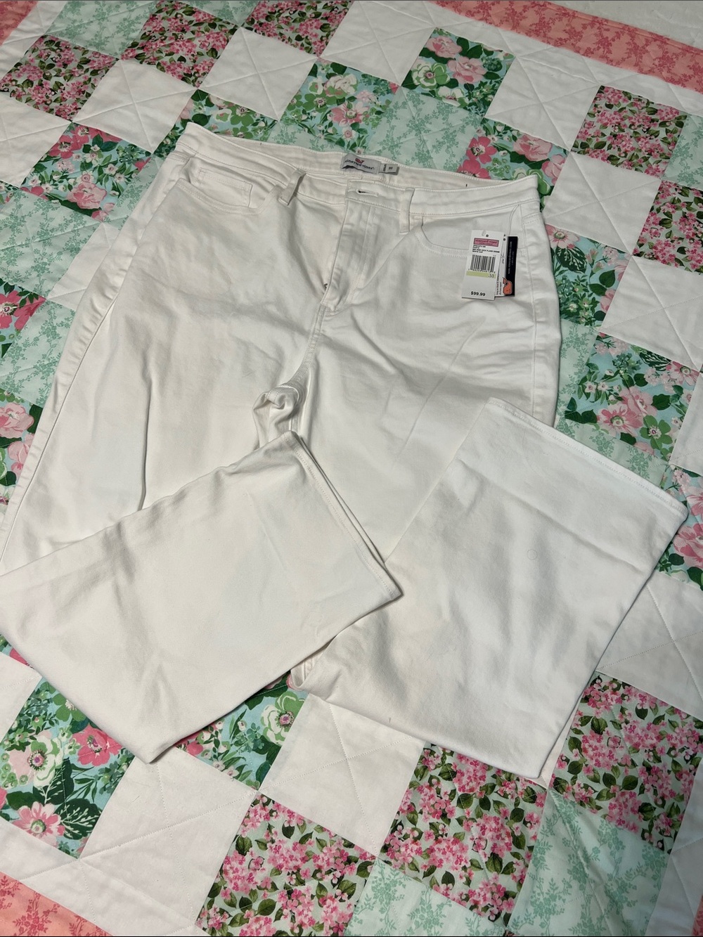 White Women’s crop flare leg Jeans -